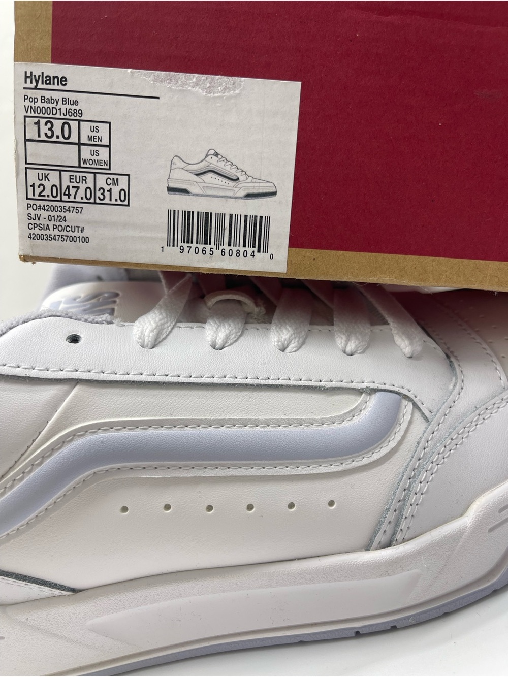 Vans Men’s Sz 13 Hylane Pop Baby Blue
VN000D1J689 Sneakers 
 Low-Top Skate - Picture 15 of 16